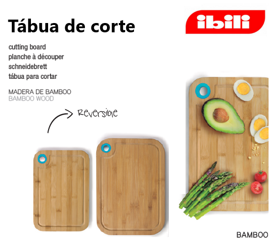Tabua De Corte Bamboo Revervivel  33X23Cm Ibili             