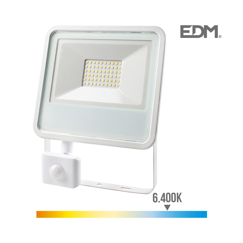 Projetor Led 50W 3500Lm 6400K Sensor Presença Edm           