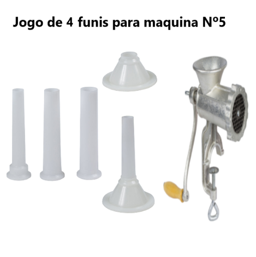 Jogo 4 Funis Platicos Para Maquina De Picar Carne Nº5       