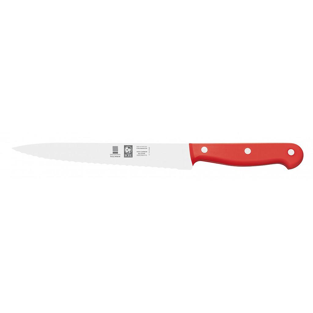 Faca Para Trinchar Serrilha 20Cm Cabo Verm. Technik  Icel   