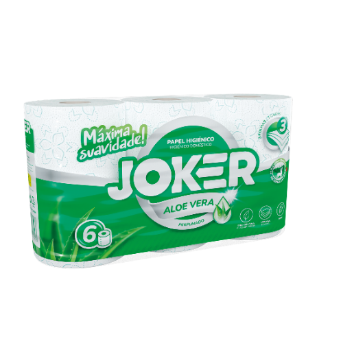 Papel Higienico Tissue 3F Aloe Vera 6 Rolos T50 L100        