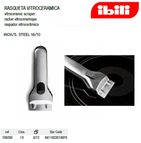 Raspador Para Vitroceramicas Em Inox 13Cm Ibili             