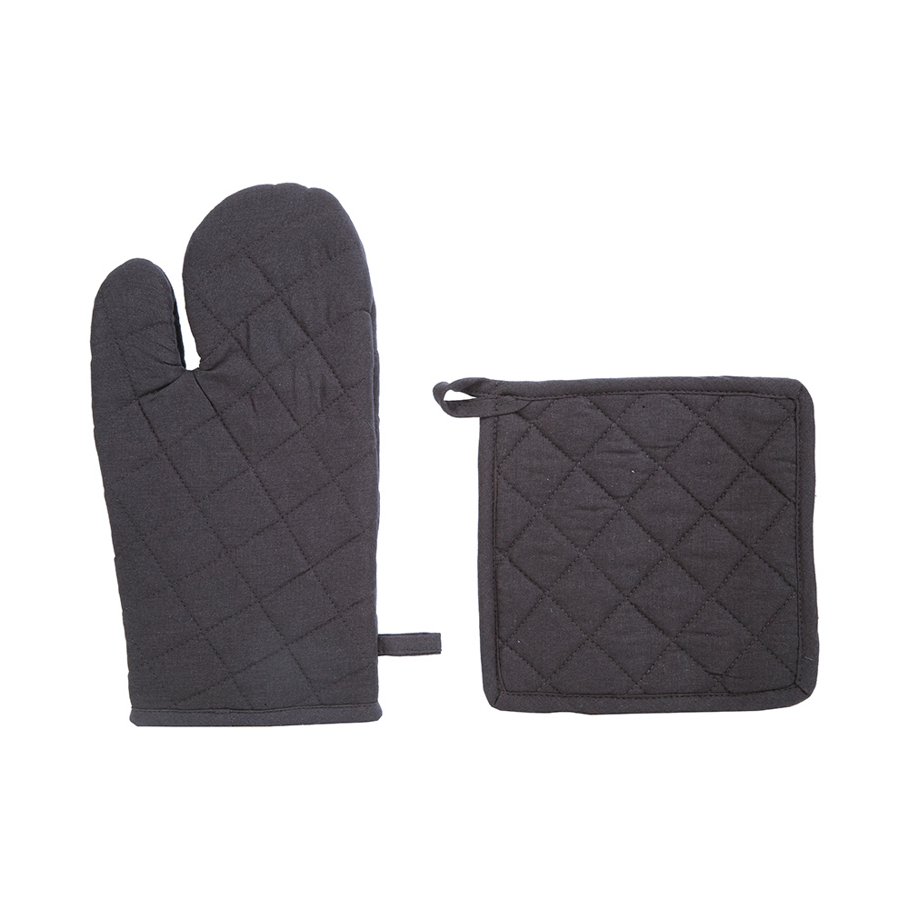 Conjunto De Luva E Pega Cor Cinzento Escuro                 