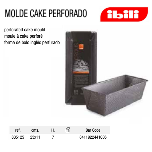 Molde Bolo Inglês Em Ferro  25X11X7Cm Ibili                 