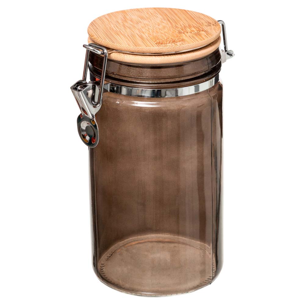 Frasco De Vidro Hermético 1 Lt Coleçäo Noir Kitchen         