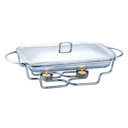 Rechaud  Adria 3L Rectangular  2 Lamparinas 50X24Cm         