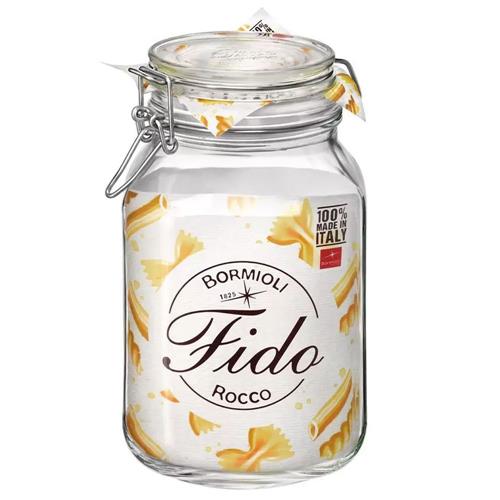 Frasco Fido Vidro Com Mola Transparente 1Lt Bormioli        