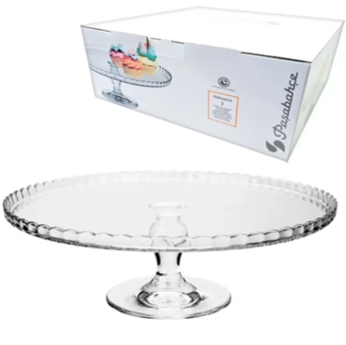 Prato Para Bolo Vidro C/Pé 32Cm Patisserie Pasabahace       