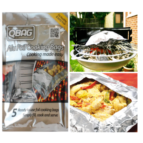 Sacos Qbag 21X30Cm Alumínio Para Grelha Ou Forno 5 Unid     