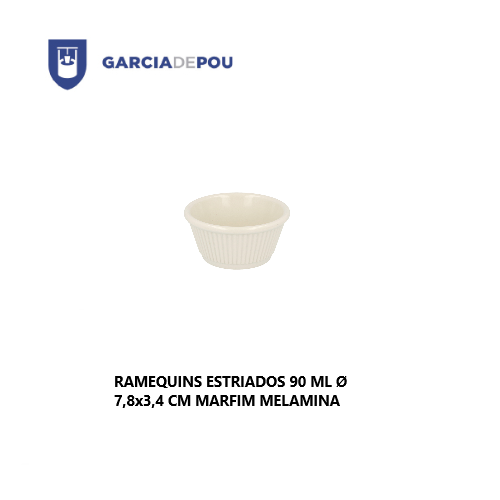 Ramequin Estriado 90 Ml Ø 7,8X3,4 Cm Marfim Melamina        