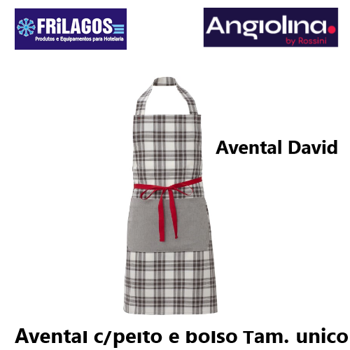 Avental C/Peito+Bolso David Castanho Xadrez Rossini         