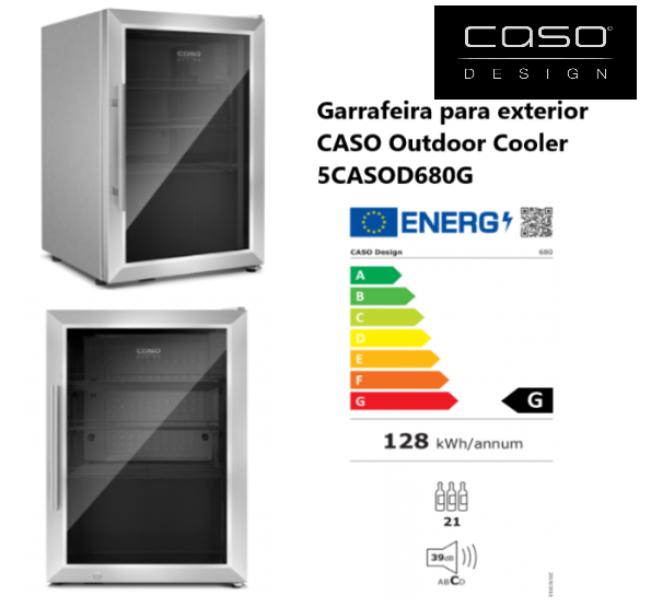 Garrafeira Exterior Cor Inox 680  430X690X540Mm 5-20ºc Caso 