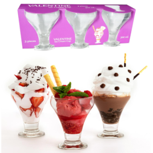 Conjunto De 3 Taças De Gelado Valentine 30Cl Quid           