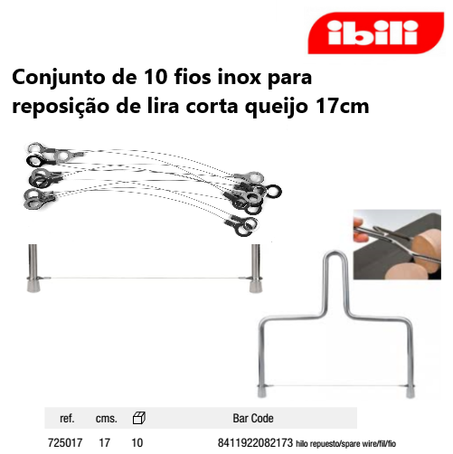 Conjunto 10 Fios Inox Para Reposição De Lira 17Cm  Ibili    