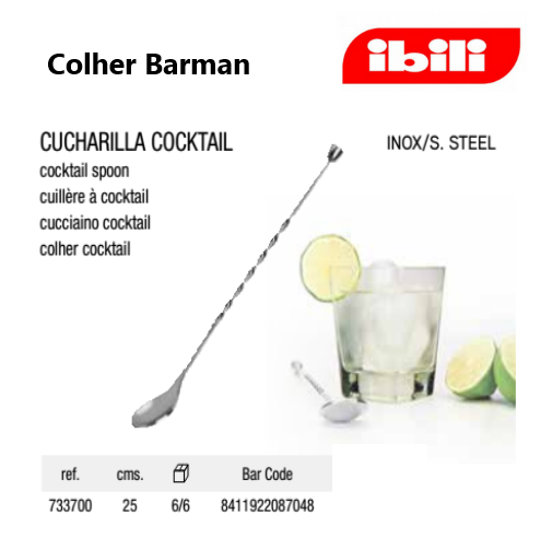 Colher De Bar  Inox  Para Cocktail 25Cm  Ibili              