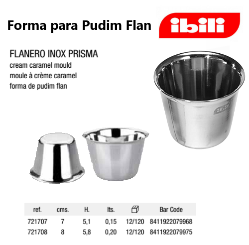 Forma De Pudim Flan Inox Diametro-8Cm Alt.- 5,8Cm Ibili     