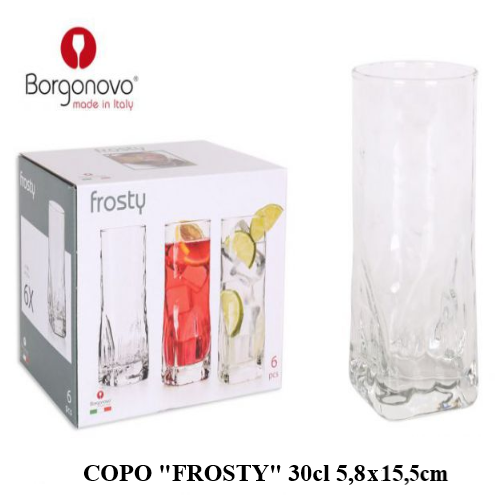 Caixa Com 6 Copos Frosty 30Cl  5,8X15,5Cm Borgonovo         