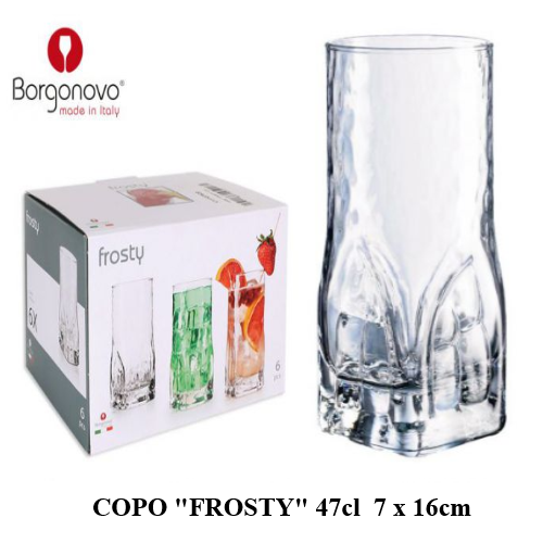 Caixa Com 6 Copos Frosty 47Cl  7X16Cm Borgonovo             