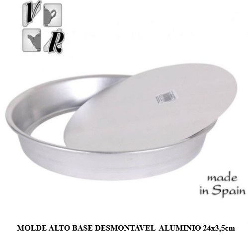 Molde Aluminio Redondo Com Base Desmontavel 24X3,5Cm        