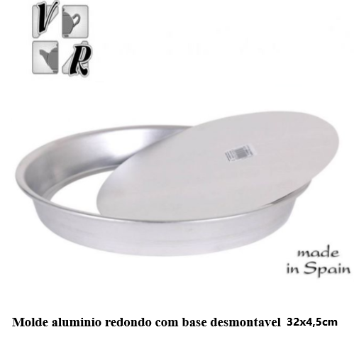 Molde Aluminio Redondo Com Base Desmontavel 32X4,5Cm        