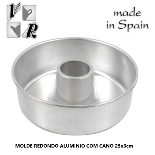 Molde Aluminio Redondo Com Cano 25X6Cm                      