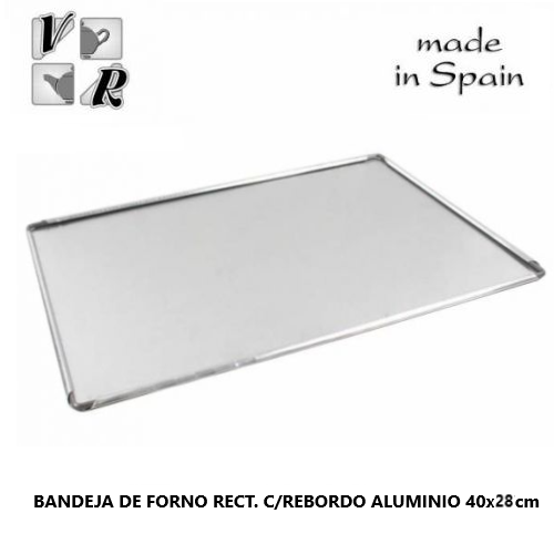 Bandeja Para Forno Rect. C/Rebordo Aluminio 40X28X0,5Cm     