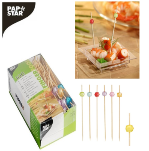 Palito Madeira Decoração Square 12Cm 100 Unid Papstar       