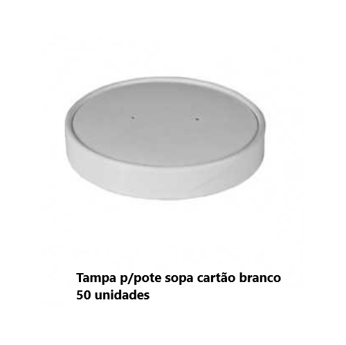 Tampa Cartão Para Pote De Sopa 50 Unidades Porespack        