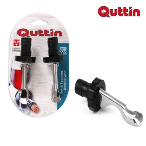 Conjunto De 2 Tampões Para Garrafa De Vinho Quttin          