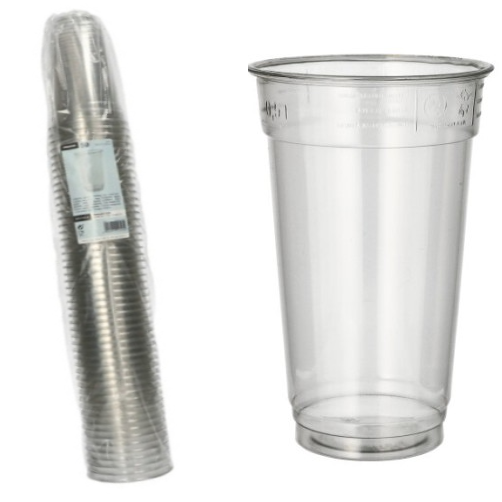 Copos Hurricane Pet Transp.  Ø9,5X14,9Cm 500Ml 50 Unid.     