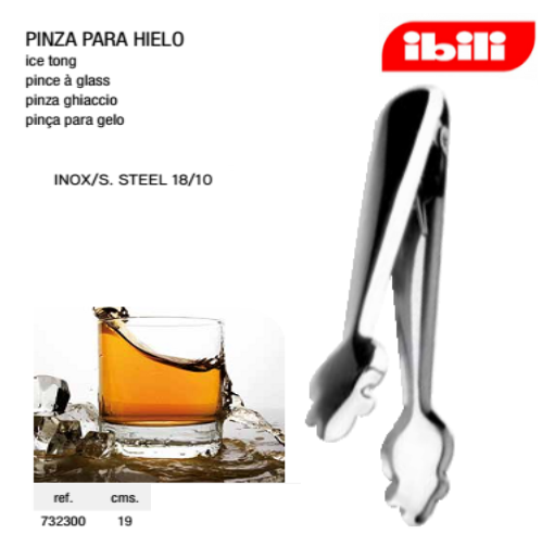 Pinca Para Gelo Mola 19Cm Inox  Ibili                       