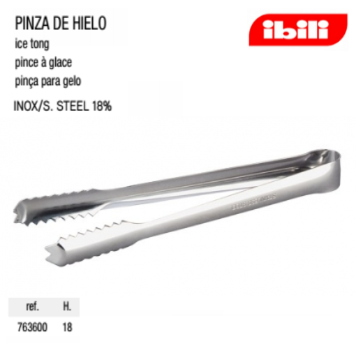 Pinca Para Gelo 18 Cm Inox  Ibili                           