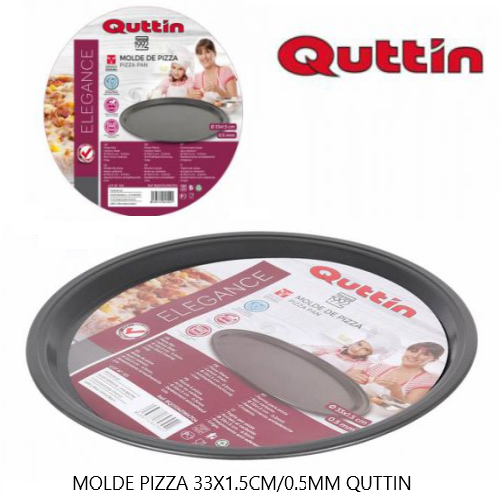 Molde Redondo Pizza Ferro Anti-Aderent. 33X1,5X0,5Cm Quttin 