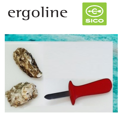 Faca Para Ostras Cabo Vermelho 7Cm Linha Ergoline  Sico     