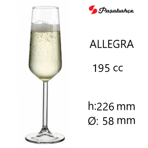 Calice Allegra Flute  195 Cc Pasabahce                      