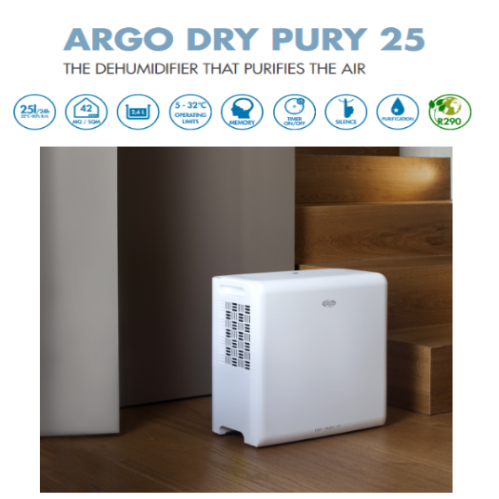 Desumidificador Argo Dry Pury 25  25L/24H (32°C;80% U.R.)   