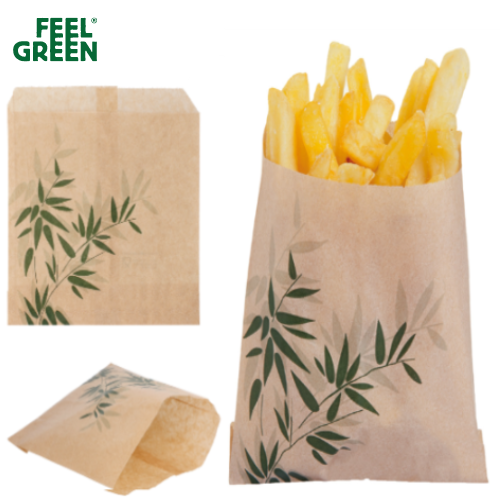 Embalagem P/Batata Frita Feel Green 12X12Cm 1000 Unid.      