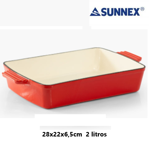 Assadeira Retang Ferro Fund 28X22Cm Verm Cst28R Sunnex      
