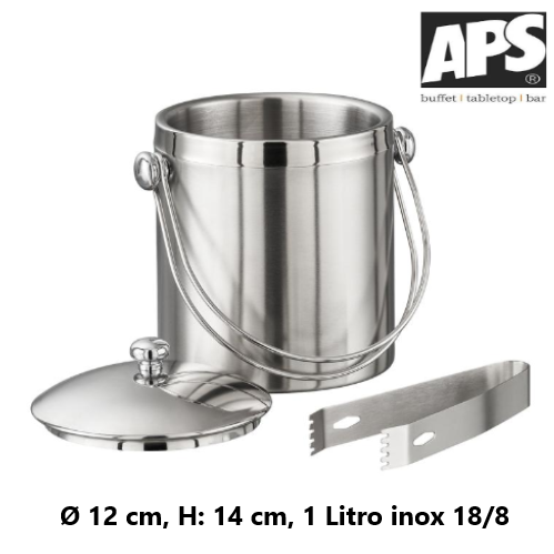 Balde Para Gelo Ø 12Cm, H: 14Cm 1 Litro Inox 18/8 Aps       