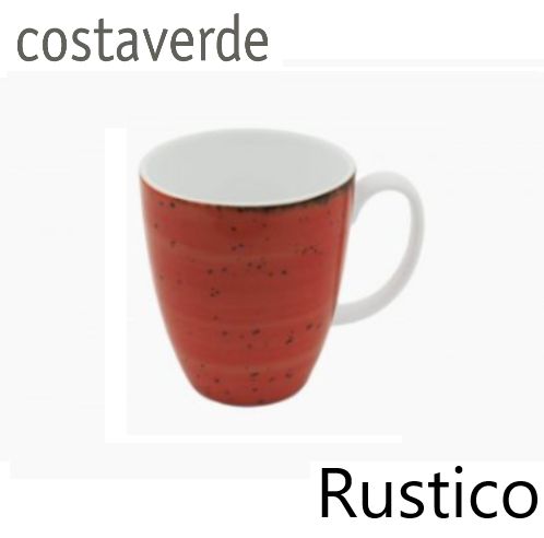 Caneca 330Ml Rustico Vermelha Porcelana Costa Verde         