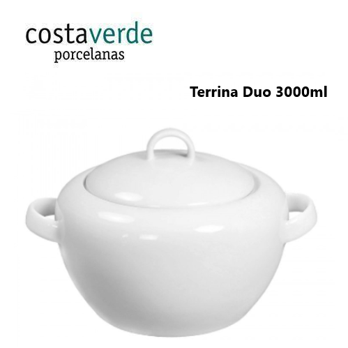 Terrina 3000Ml Porcelana Branca Duo Costa Verde             