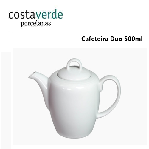 Cafeteira Redonda 500Ml Porcelana Branca Duo Costa Verde    