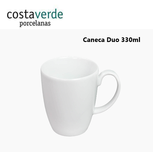 Caneca 330Ml Porcelana Branca Duo Costa Verde               