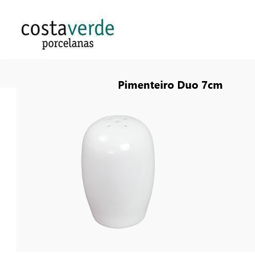 Pimenteiro 7Cm 5 Furos Porcelana Branca Duo Costa Verde     