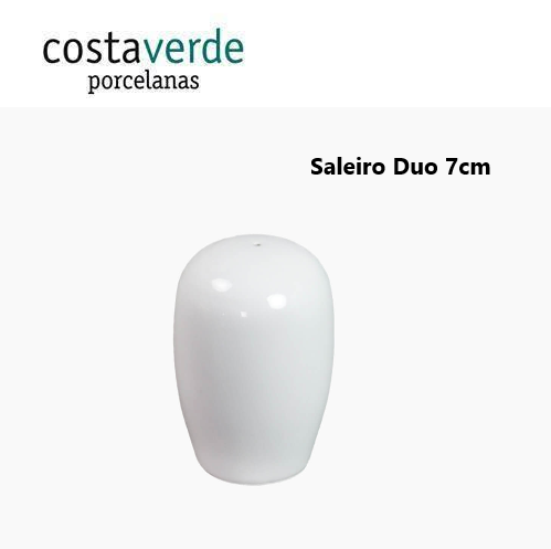 Saleiro 7Cm 1 Furo Porcelana Branca Duo Costa Verde         