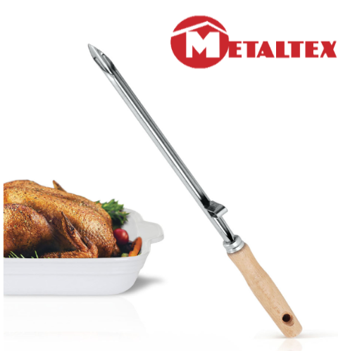 Agulha Para Rechear Carne Inox Cb.Mad. 33Cm Metaltex        