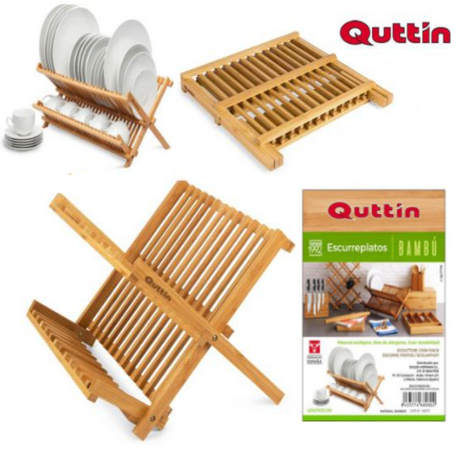 Escorredor De Pratos Em Bambu 42X27X33Cm Quttin             