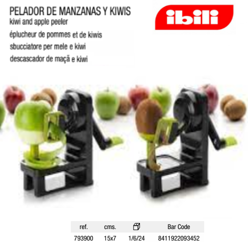 Pelador De Maçã E Kiwi 15X7Cm Ibili                         