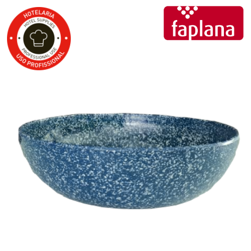 Taça Saladeira Melamina 1,5Lt 21,5X6Cm Azul/Branco Faplana  