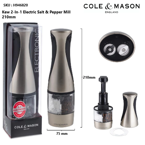 Moinho Eletrico Sal E Pimenta Kew 210Mm Cole &amp; Mason        